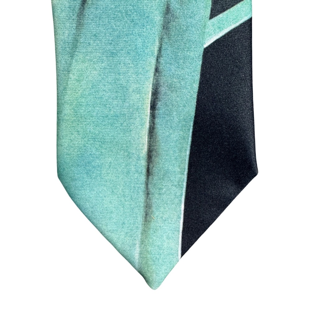 Vintage 1991 Ralph Marlin Statue of Liberty Tie Tim Peterson Graphic Black Teal